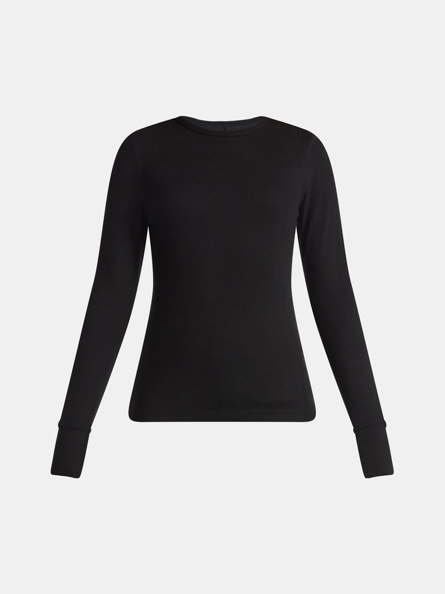 Time and Tru Women's Rib Tee with Long Sleeves, Size XS-XXXL
