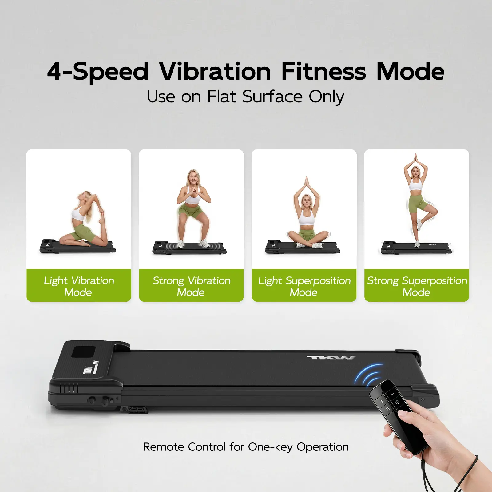 TKW 200 lbs Capacity Under Desk Treadmill, Quiet Portable Running Machine with Remote for Home Office, Black