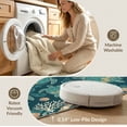 thumbnail image 5 of ODIKA 8'x10' Washable Area Rug Nautical Marine Coral Reef Border Round Jellyfish Door Turtle Ocean Playful for King Size Bedroom Under Bed, Master Suite, Non-Shedding, Easy Care, 5 of 7