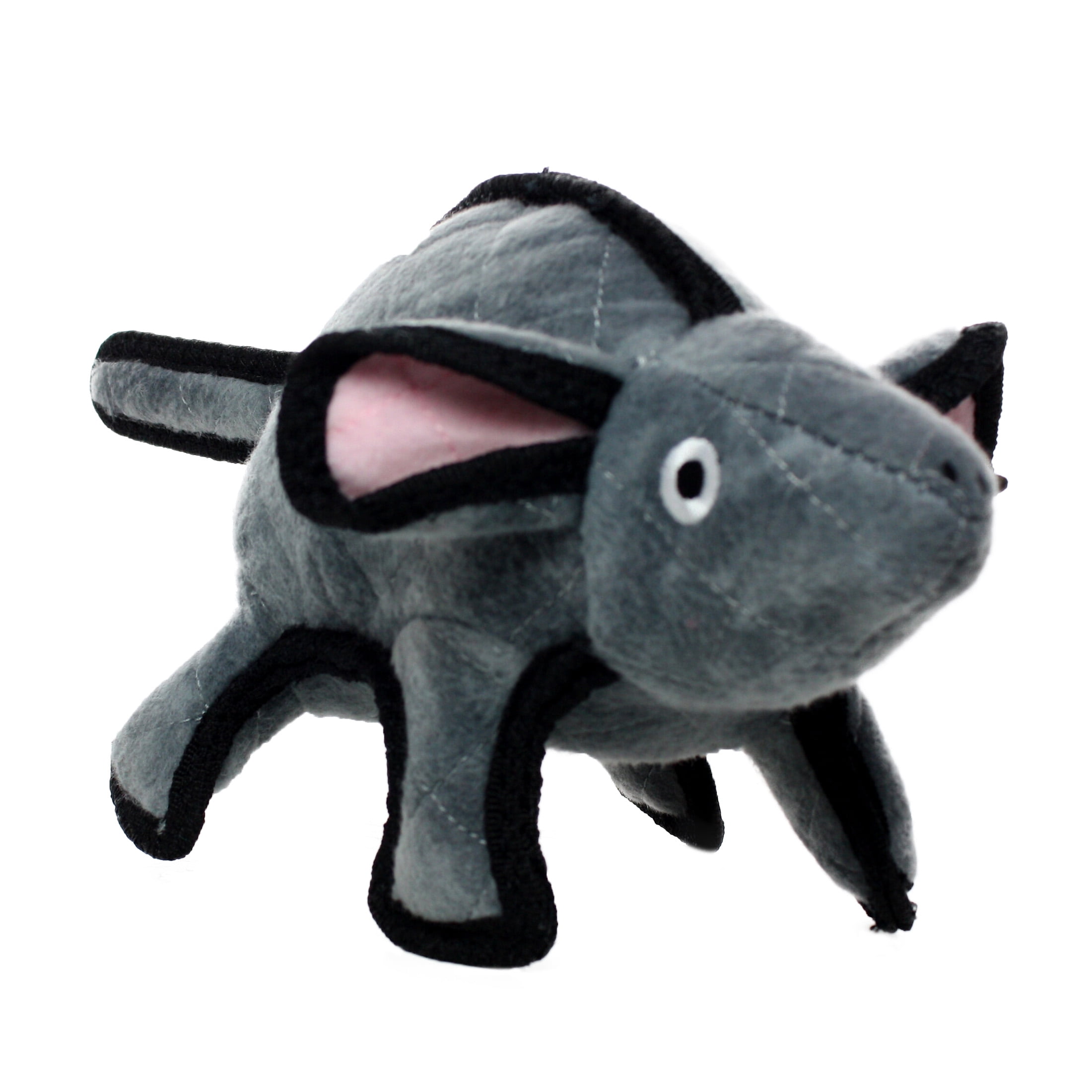 TUFFY Barnyard Mouse Gray Durable Plush Squeaky Dog Toy, 2-Pack