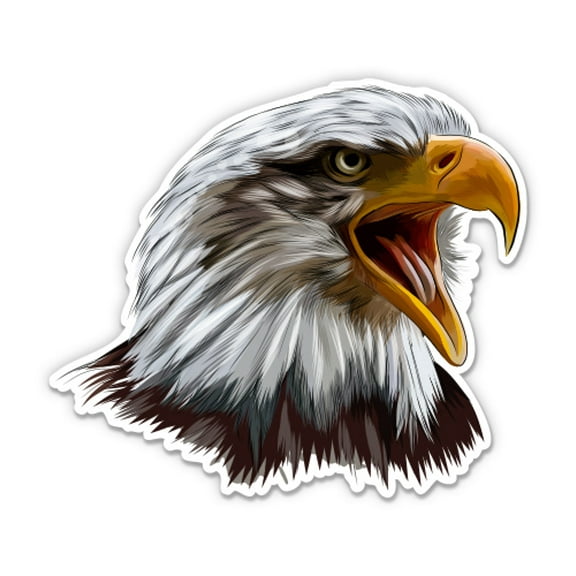 Bald Eagle Patriotic USA - 3" Vinyl Sticker - For Car Laptop Water Bottle Phone - Waterproof Decal