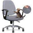 thumbnail image 1 of Computer Office Chair Cover - Universal Fit Stretchable Washable Chair Slipcover for Rotating Chairs - Durable and Protective Armchair Cover - Light Grey, 1 of 8