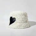 thumbnail image 3 of Women's Fashion Winter Keep Warm Solid Color Love Heart Minimalistic Retro Plush Fisherman's Hat, 3 of 3