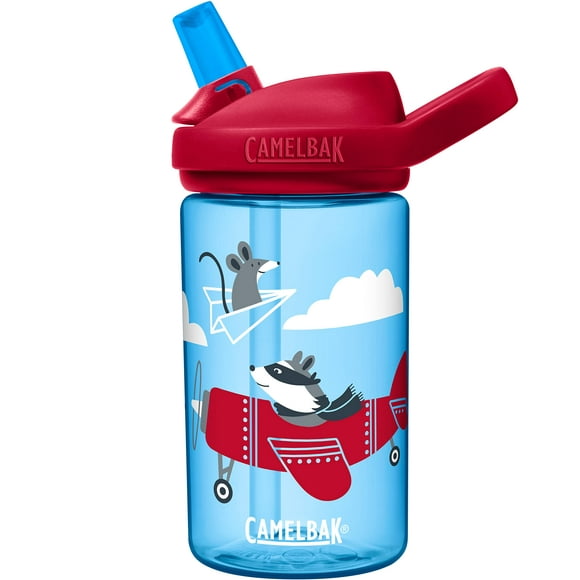 camelBak Eddy+ 14 oz Kids Water Bottle with Tritan Renew - Straw Top, Leak-Proof When closed, Airplane Bandits