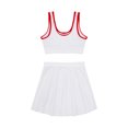 thumbnail image 4 of YONGHS Girls 3 Piece Bikini Bathing Suit Swimsuit Swimwear Cropped Tankini with Swim Skirts White 8Y/130, 4 of 7