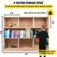 thumbnail image 3 of VEVOR Classroom Storage Cabinet Preschool Storage Shelves Wooden 8 Grids Toys Books, 3 of 9