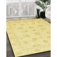 thumbnail image 3 of Ahgly Company Machine Washable Indoor Round Abstract Mustard Yellow Area Rugs, 8' Round, 3 of 7