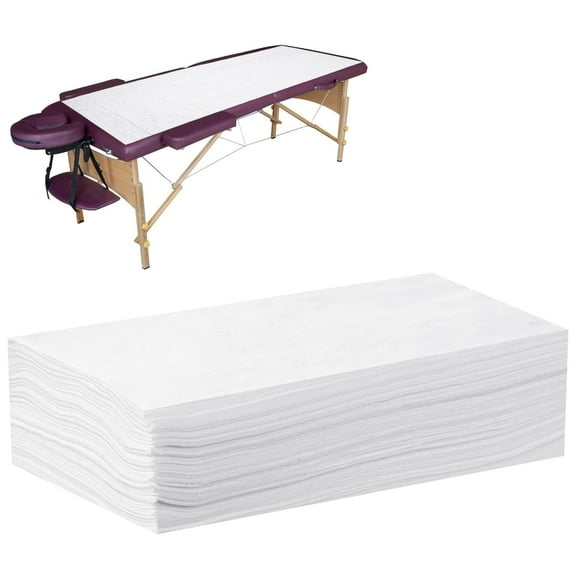20 Pack Disposable Bed Sheets Non Woven Fabric Bed Cover for SPA Massage Table Hotels (31" x 71" , White)