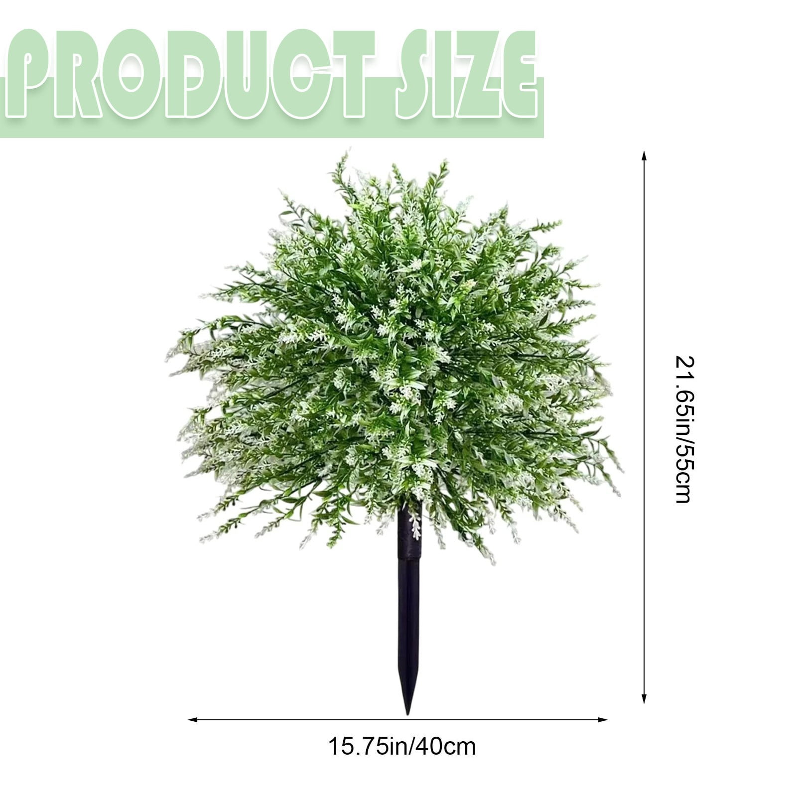 SMKE outdoor decor,garden decor,outdoor flower,garden flower,garden arrangement,porch arrangement,21.65" Artificial White Flower Bush with Ground Insert,Faux Plant for Outdoor Garden Porch