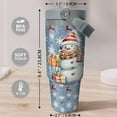 thumbnail image 5 of 30oz Christmas Snowman Tumbler - Insulated Travel Mug with Lid, Straw, Handle, Ideal for Holiday Gifts, Hand Wash Only, 5 of 6
