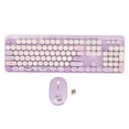 thumbnail image 2 of Retro Typewriter Keyboard Mouse Set, 104Keys Full Size Keyboard 1600 DPI Optical Mouse, 2.4G Cordless Mechanical Round Keycap Keyboard Mouse For  For OS X, 2 of 8