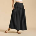 thumbnail image 5 of Aloohaidyvio Womens Midi Skirt Casual Flowy Elastic High Waist Long Skirts with Pockets, 5 of 6