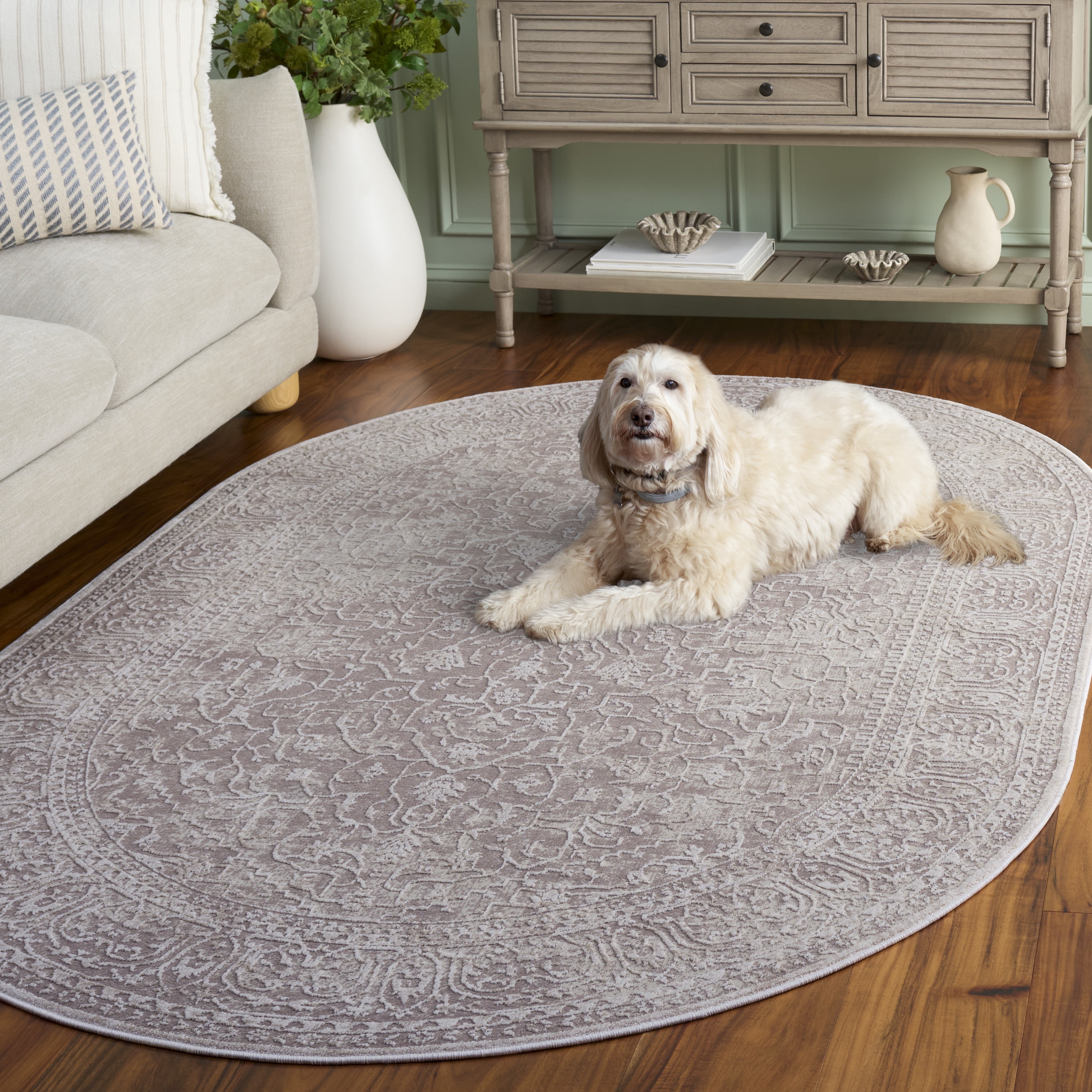 Safavieh Reflection Dolkar Oriental Area Rug, Beige/Cream, 6' x 8' Oval