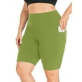 thumbnail image 4 of Kmdttou High-Waisted Yoga Shorts Oversized Quick Drying Elastic Yoga Shorts With Bottom Pockets For Fitness And Sports Shorts on Clearance,Green 2XL, 4 of 6