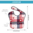 thumbnail image 2 of Bingfone Mess-Proof Baby Bib - Waterproof Bib for Baby Boy or Girl with Food Catcher Pocket, Unisex-Heart Plaid, 2 of 6