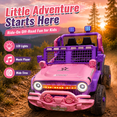 thumbnail image 6 of FUPOJH 12V Kids Electric Car,2 Seater Kids Ride on Car with Remote,Bluetooth,Swing and Sport Mode,4mph,Dual Motors,Ages 1-8，Pink, 6 of 10