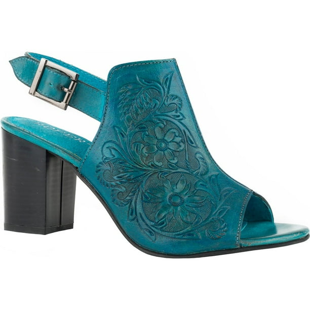 roper tooled leather sandals