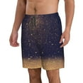 thumbnail image 2 of Naloa Gold Black Glitter Men's Beach Shorts, Surfing shorts, Swim trunks, Quick Dry Swim Trunks for Surfing Beach Fun - Large, 2 of 9