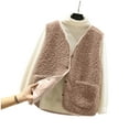 thumbnail image 5 of adviicd Womens Sherpa Vest Sleeveless Fleece Jacket Fuzzy Warm Outerwear Button Down Winter Vests Lightweight Soft Clothes (Khaki, 3XL), 5 of 5