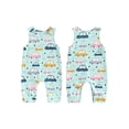 thumbnail image 3 of Aojekbee Infant Baby Boy Summer Tank Romper Cartoon Car Print Sleeveless Round Neck Full Length Bodysuit, 3 of 10