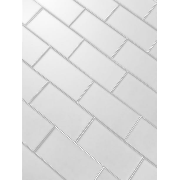 Abolos Secret Dimensions 3 X 6 Glass, Frosted White Glass Subway Tile