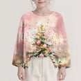 thumbnail image 4 of Lorytime Kids Sweatshirt Girls Boys Christmas Tree Shirt Crew Neck Long Sleeve Pullover Drop Shoulder Cute Tops Pink 170, 4 of 8