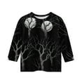 thumbnail image 4 of Drmagiyhm 3/4 Sleeve Shirt for Girls Size 10-12 Cute Crewneck Shirt Floral Print T-Shirts Casual Trendy Little Girl Halloween Christmas Tops Black 5-6 Years, 4 of 4
