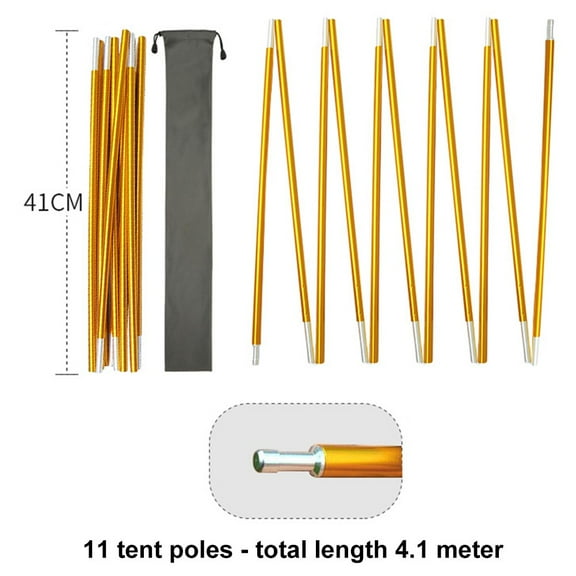 10.5Ft-13.5Ft Aluminum Alloy Tent Pole Replacement Pole Tent Repair Lightweight