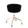thumbnail image 4 of Indoor Home Office Furniture Claire Contemporary, Glam Task Chair In Gold Metal And Black Velvet, 4 of 7