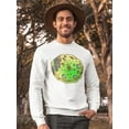 thumbnail image 2 of Green Planet With Craters Sweatshirt Men -Image by Shutterstock, Male x-Large, 2 of 4
