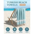thumbnail image 4 of Casa Platino Turkish Beach Towels 2 Pack, Lightweight & Sand Free, Quick Dry Cotton Towels for Travel, Pool & Summer Beach Days – Aqua, 4 of 9
