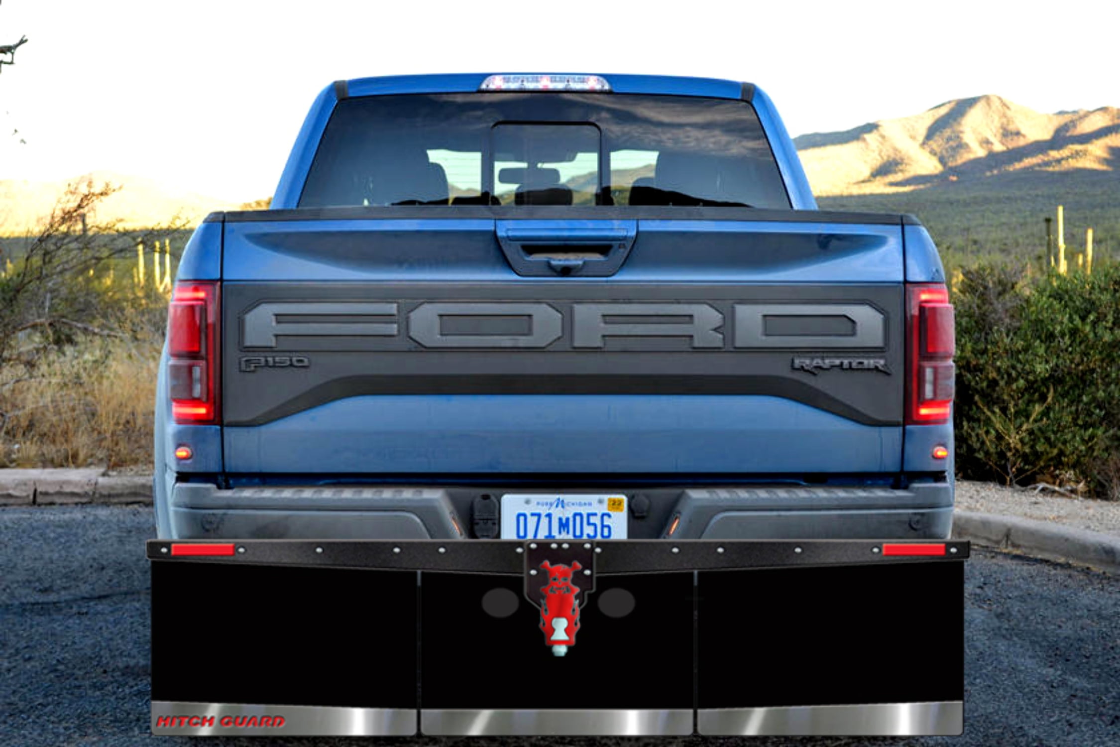 Hitch Mounted Solid Mount Mud Flaps 74 Wide x 20 Tall Three Mud Flaps