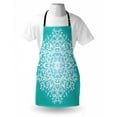 thumbnail image 3 of Blue Apron Snowflake Like Eastern Floral Leaves Mandala Image Winter Themed Art Print, Unisex Kitchen Bib Apron with Adjustable Neck for Cooking Baking Gardening, Sky Blue and White, by Ambesonne, 3 of 3