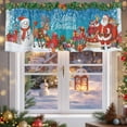 thumbnail image 5 of Merry Christmas Valances for Windows, 54 x 18in, Xmas Santa Elk Snowman Gifts Bell Winter Snowflake Blue Rod Pocket Kitchen Valance Curtain Light Filtering Window Treatments for Living Room Bedroom, 5 of 7