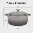 thumbnail image 3 of Daluvenix 6qt Enameled Cast Iron Dutch Oven Pot with lid for Bread,Non-Stick Cookware with Dual Handles for Cooking & Roasting, Grey, 3 of 7