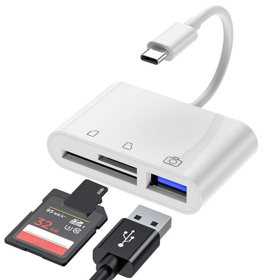 USB C SD Card Reader Adapter, iHoryson Type C Micro SD TF Card Reader Adapter, 3 in 1 USB C to USB Camera Memory Card Reader Adapter for New Pad Pro MacBook Pro and More UBC C Devices