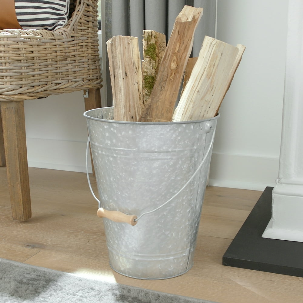 Walford Home Galvanized Farmhouse 3 Gallon Trash Can/Waste Basket