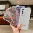 thumbnail image 5 of for Samsung Galaxy A15 5G Phone Case 6.5", Glitter Clear Bling Star Transparent Matte Cute Curly Wave Frame Camera Lens Cover Protection Shockproof Protective Bumper for Women (Purple), 5 of 12