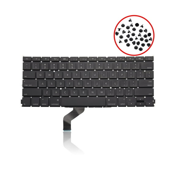 Replacement US English Keyboard With Backlight And Screws For Apple MacBook Pro Unibody A1425 (2012-2013)