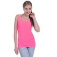 thumbnail image 1 of S/M Fit Pink with Bright Neon Yellow Stud Embellished Bodice Tank Top, 1 of 4
