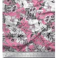 thumbnail image 1 of Soimoi Cotton Duck Fabric Leaves & Flower Floral Printed Craft Fabric by the Yard 42 Inch Wide, 1 of 1
