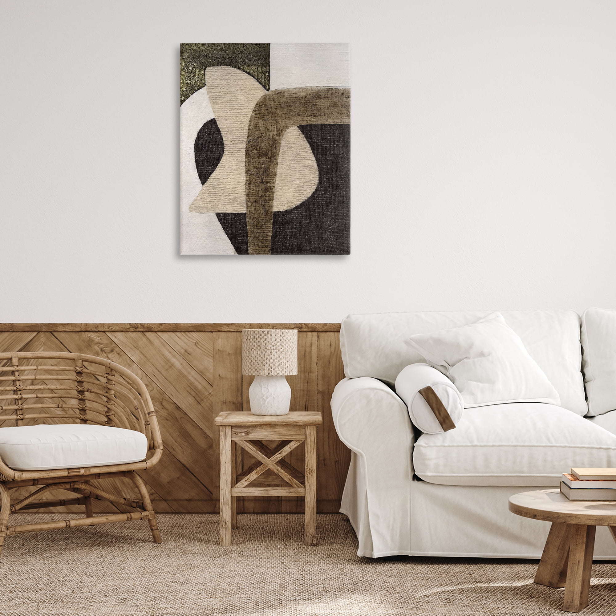 Stupell Industries Boho Modern Shape Pattern Abstract Painting Gallery Wrapped Canvas Art Print Wall Art, 30 x 40