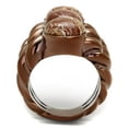 thumbnail image 3 of TK3081 - IP Coffee light Stainless Steel Ring with Semi-Precious Oligoclase in Multi Color Size 6, 3 of 4