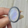 thumbnail image 3 of Handcrafted Rainbow Moonstone Statement Ring. made In 925 Sterling Silver. Boho Ring, White Stone Ring, Boho Jewelry, Gift For Her,....., 3 of 5