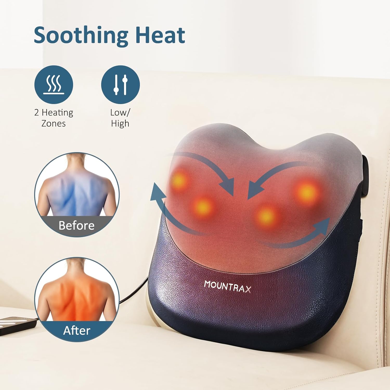 Mountrax Back Massager with Heat, Shiatsu Neck and Back Massager, Gifts for Women Men