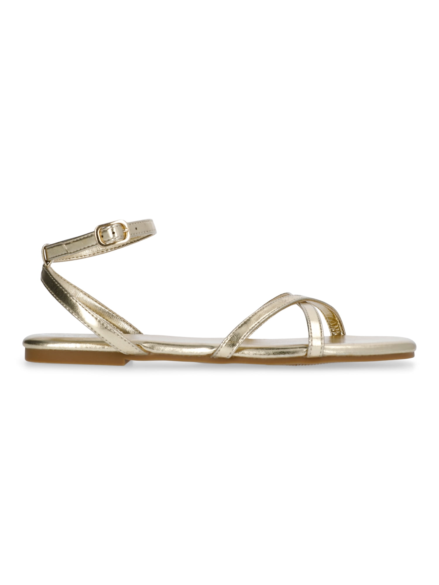 Time and Tru Women's Strappy Flat Sandals