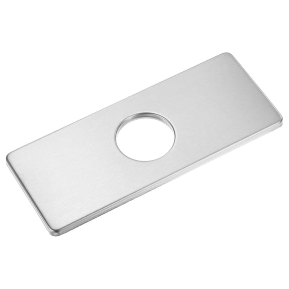 Faucet Deck Plate, 6 Inch Square 304 Stainless Steel Escutcheon Faucet Plate [Brushed Silver]