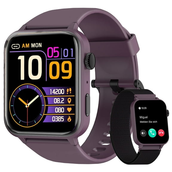 Blackview Smart Watch for Men Women, 1.83" Fitness Watch with Bluetooth Call/Voice Assistant, Waterproof, 100 Sports Modes fits for Android and Apple iOS, Purple