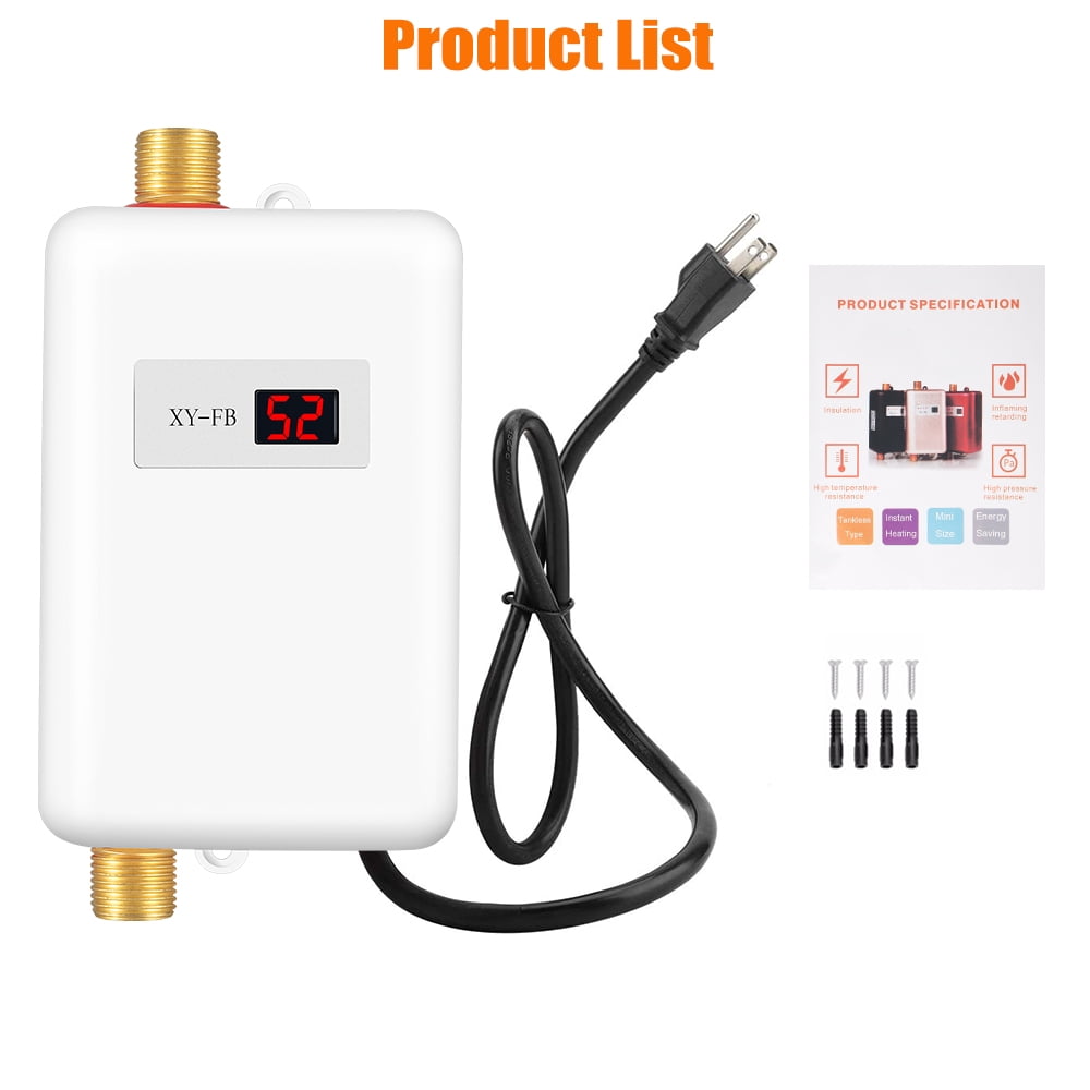 JahyShow 3000W Electric Tankless Instant Hot Water Heater for Bathroom Kitchen