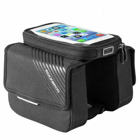 ROCKBROS Bicycle Frame Front Bag Rainproof for 6.0" Touch Screen Phone MTB Bag